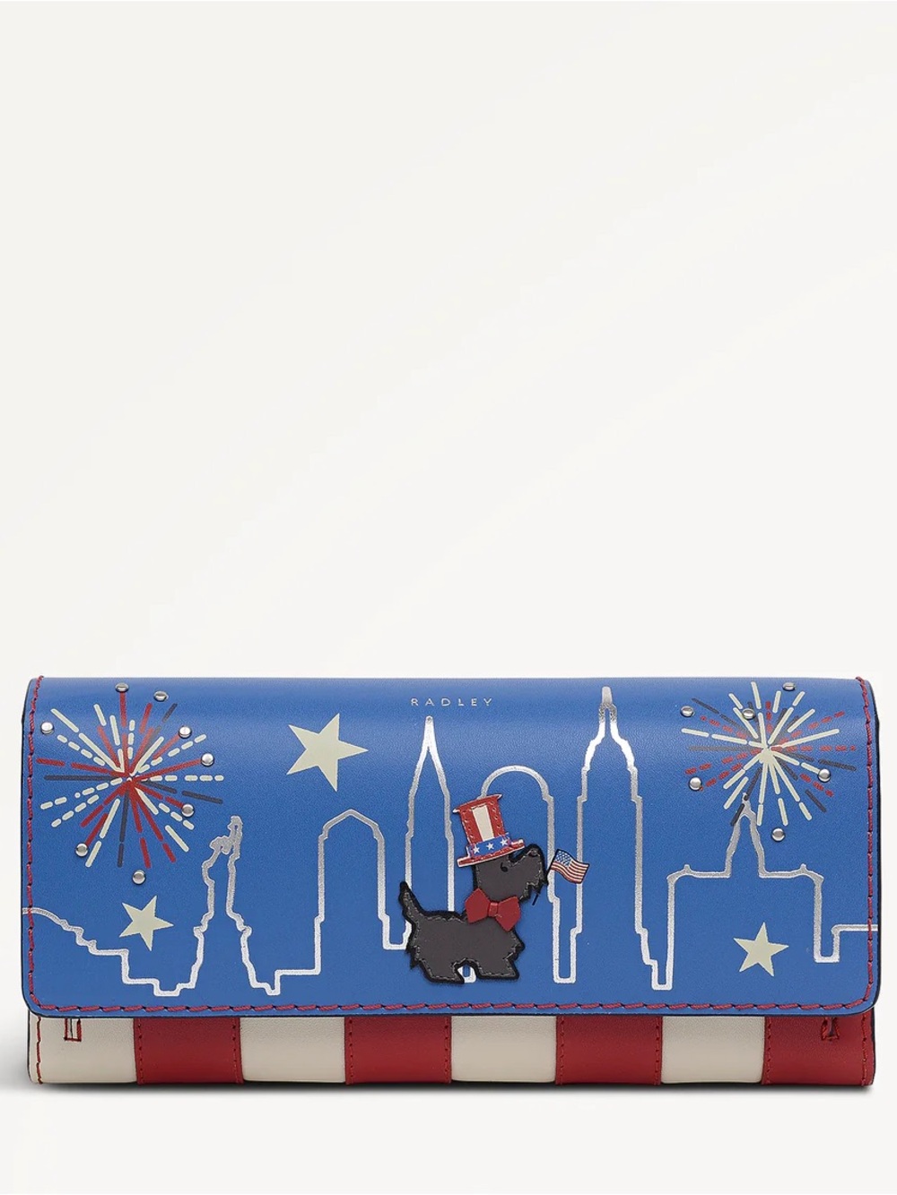 NWT-Radley London-Large Flap Over Wallet-Fireworks & Stripes-Cobalt-$148 - Picture 13 of 16